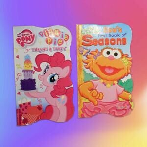 Board Book Lot: My Little Pony Pinkie Pie & Sesame Street Zoe Books
